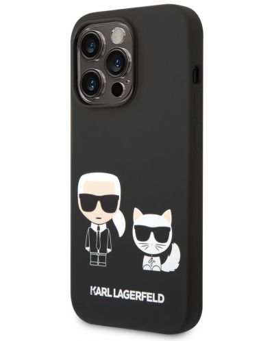 Калъф Karl Lagerfeld - Karl and Choupette, iPhone 14 Pro, черен - 2